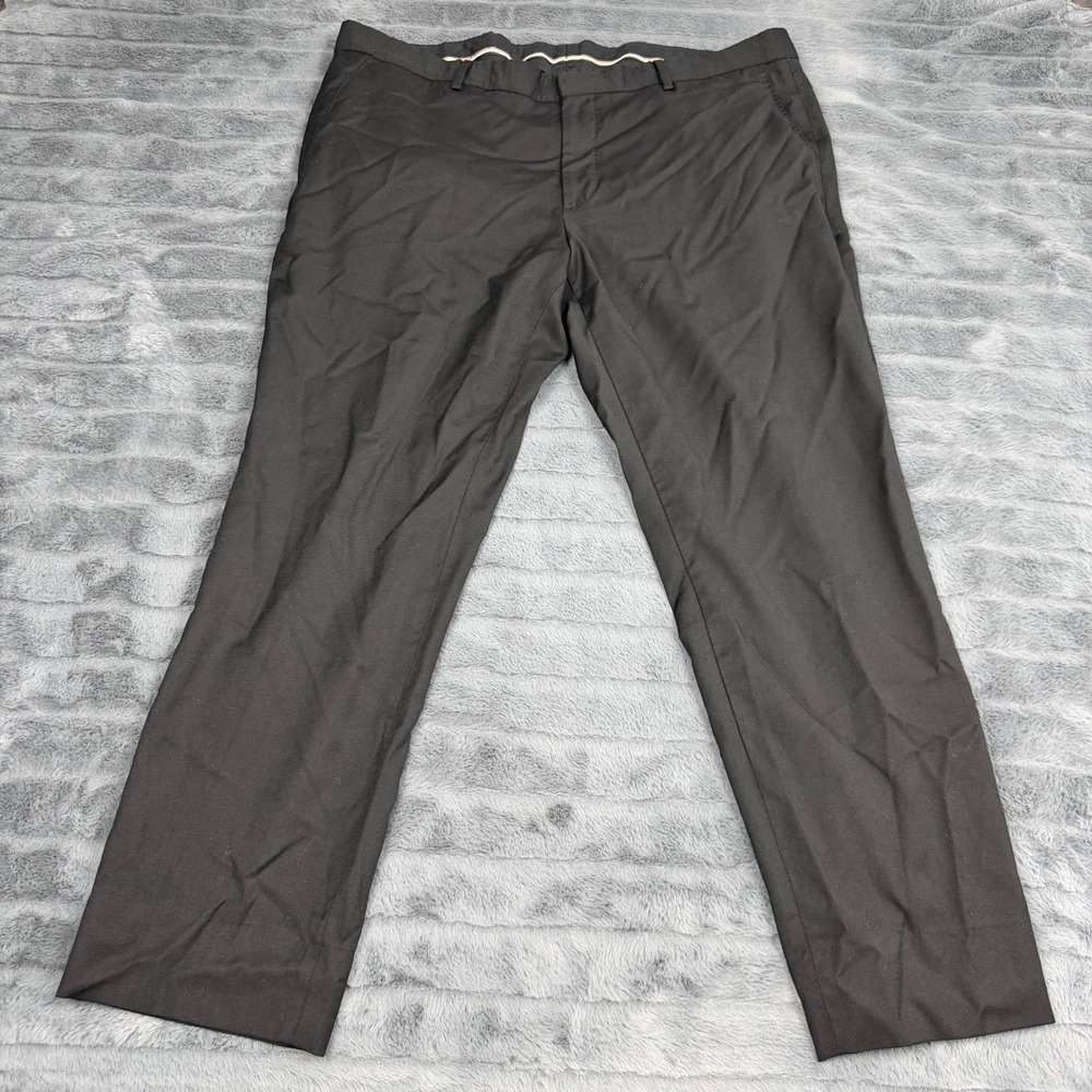 Hugo Boss Mens Black Dress Pants Flat Front Trousers Size US 44R 15078